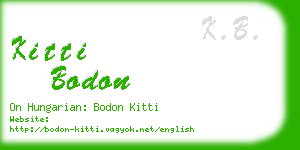 kitti bodon business card